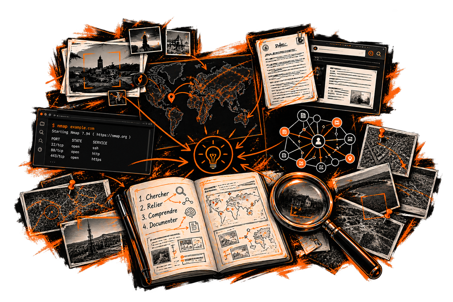 Illustration du processus d'investigation OSINT